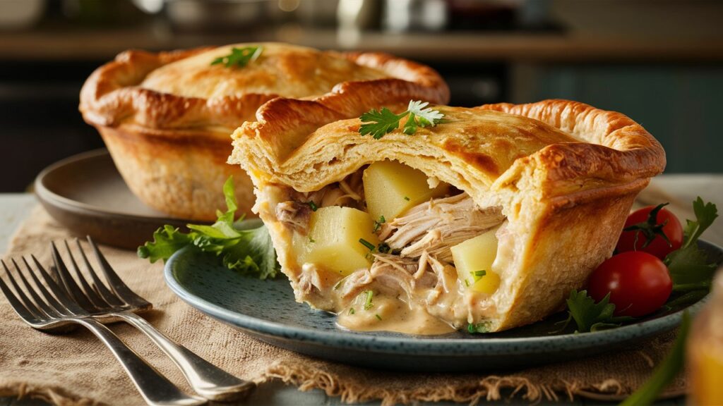 Torta de Frango Cremosa com Batatas e Temperos