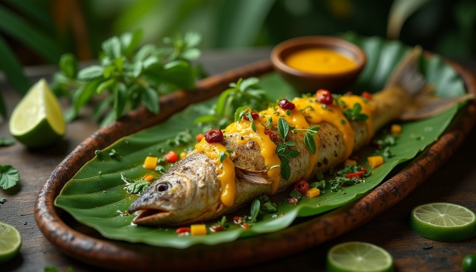 Peixe na Folha de Bananeira com Molho de Tucupi : Um Sabor Tropical