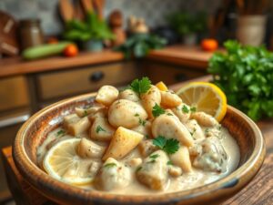 Strogonoff Vegano de Palmito com Toque de Limão