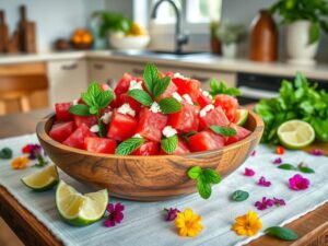 Salada Tropical de Melancia Afrodisíaca