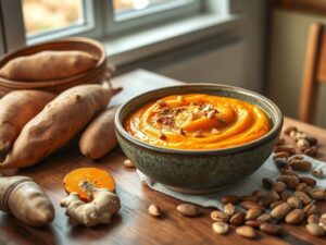 Afrodisíaco Natural para Pré-Treino: Purê de Batata Doce com Gengibre e Castanhas
