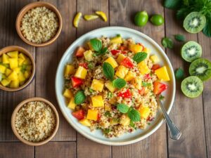 Salada Afrodisíaca de Quinoa e Frutas Tropicais