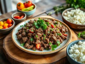 Preparo de Carne Moída em Minutos com Ervas Aromáticas