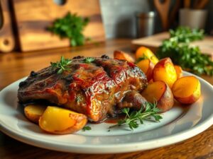 Carne Suculenta com Batatas ao Forno em Sete Passos